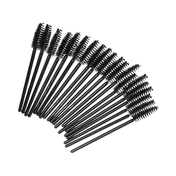 20 Piece - Disposable Eyelash Wands With Flexible &amp; Sleek Bristles - Black