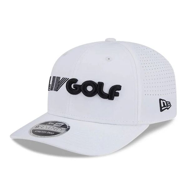 LIV Golf 2025 White 9SEVENTY Stretch Snap Adjustable Cap