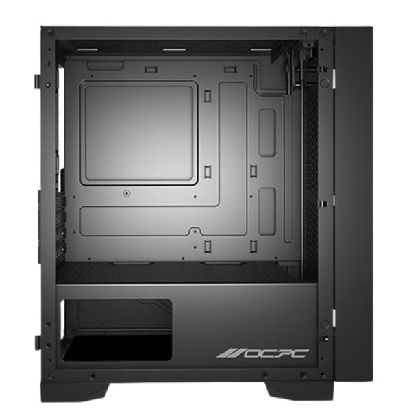 OCPC Mid-Tower Case - Stylish Black Steel and Tempered Glass Design No PSU