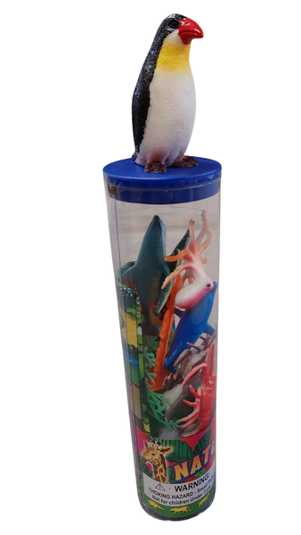 Sea animals in Tube with Penguine on Lid