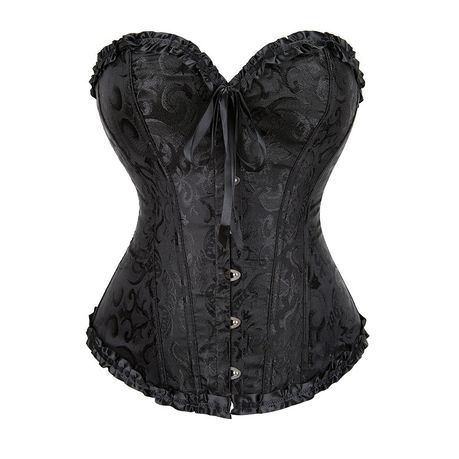 Women's Bustier Corset Lace Up Boned Overbust Bustier Lingerie Top Image