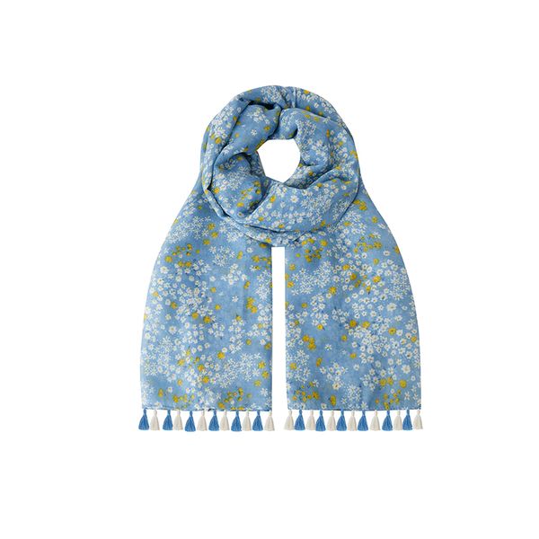 Ditsy Flowers Scarf - Light Blue