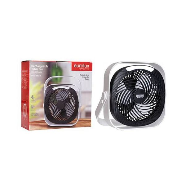 Eurolux Rechargeable Portable Mini Fan With LED Light