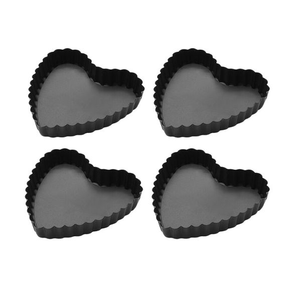 Kitchen Baking Heart Shaped Removable Bottom Tart Pans
