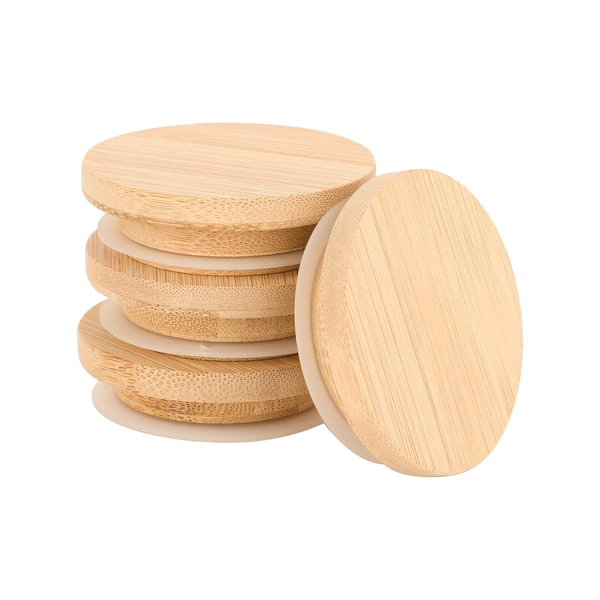 Weck Bamboo Lid for Weck Canning Jars - 4 Pack