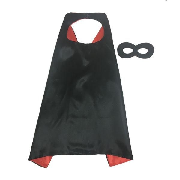 Black and Red Superhero Cape with Mask