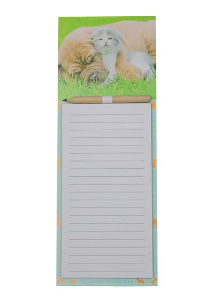 Napping Pup &amp; Kitten - Magnetic Novelty Shopping List Pad