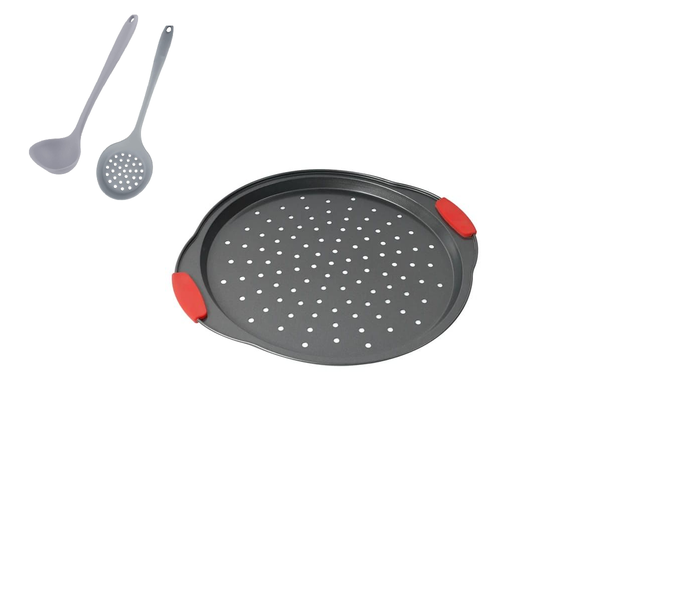 Pizza Baking Tray &amp; 2 Pieces Heatproof Silicone Spoons