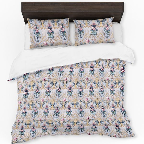Rococo Pink And Teal Duvet Cover Set