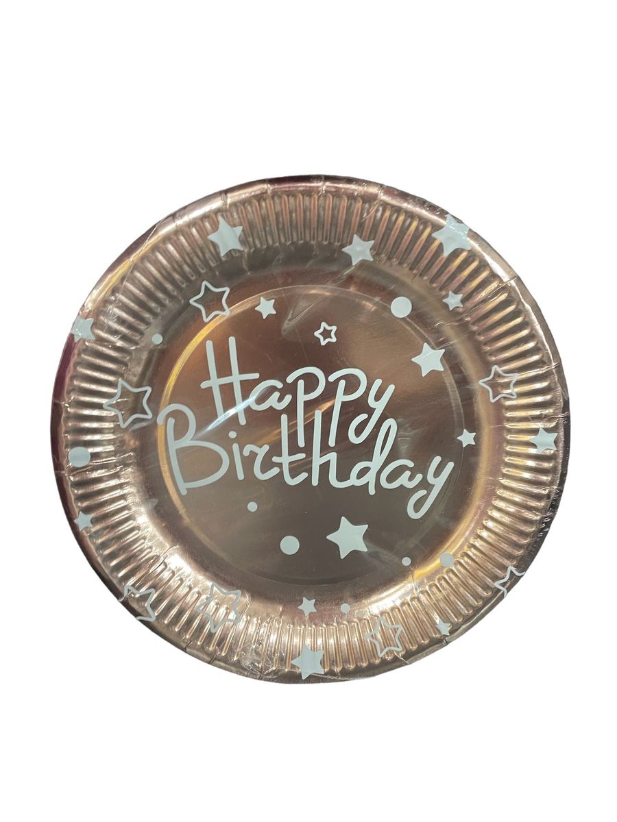 Rose Gold Happy Birthday Paper Paper Plates 10 piece | Shop Today. Get