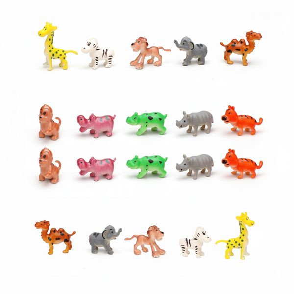 Wild Mini Animals: 2-Pack (20pcs) Safari Figures for Kids' Play