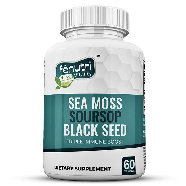 Fenutri - Sea Moss, Soursop &amp; Black Seed Oil - 60 Veggie Capsules