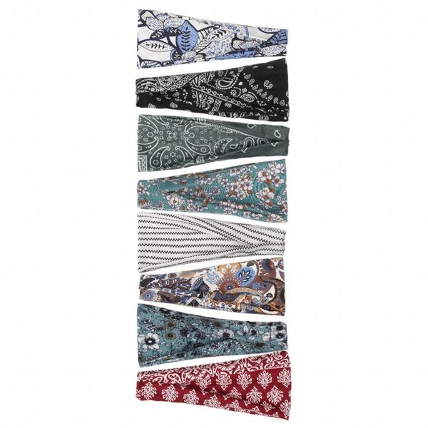 8 Pack Women's Hair Bands, Wide Headband Women's Soft Boho Headband