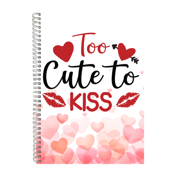 Too Cute Valentines Day A4 Notebook Pad Lines Graphic Design Present 022