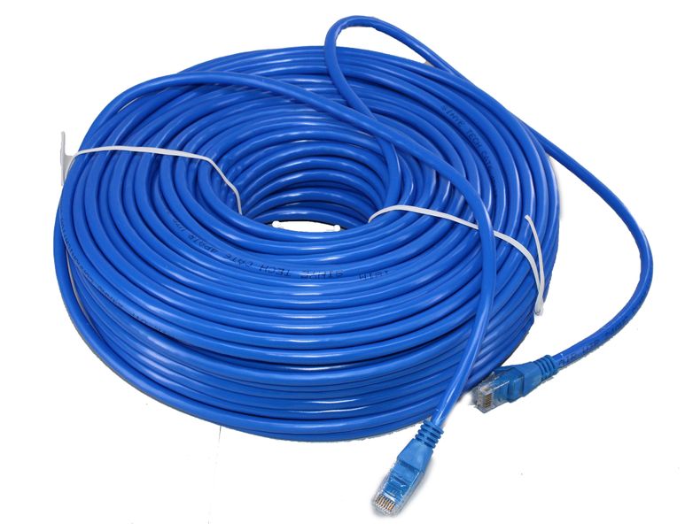 Patented Hi-Speed Twisted Pair 100+BASE-TX Cat 6e Ethernet Cable 50M - Blue