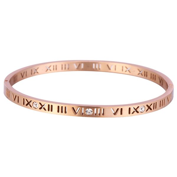 Roman Numeral Cuff Bangle with Crystals