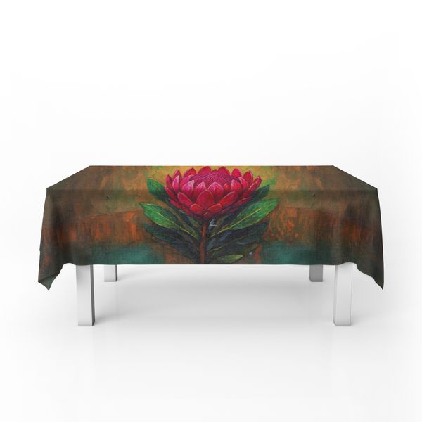 Protea Bloom Explosion Rectangle Tablecloth by Nathan Pieterse
