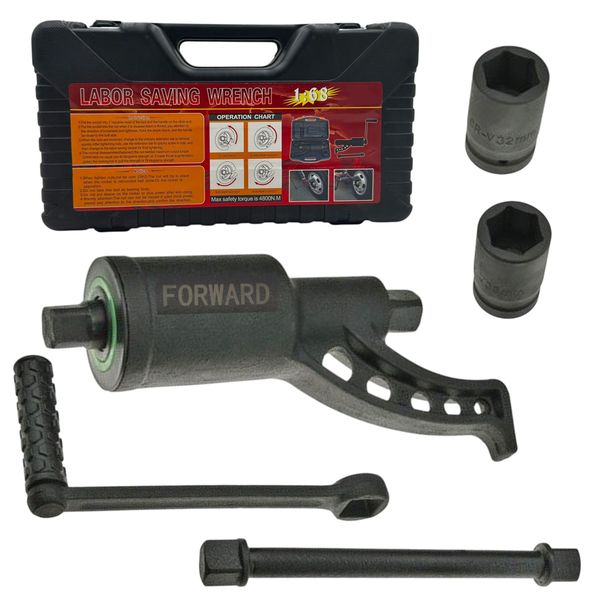 Heavy Duty Torque Multiplier Labor Saving Hand Tool Truck Nut Wrench &amp; Case