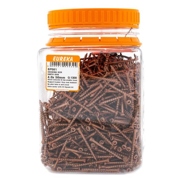 EUREKA Decking Screw Smooth Shank 4 x 50mm Q:1300 BP081