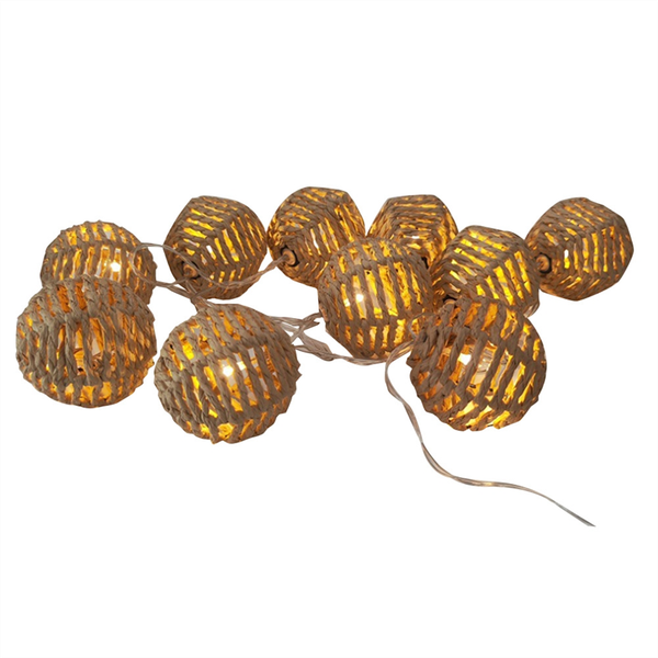 2.5M 10LED Paper Rattan Ball Christmas Festival Light String Pendant