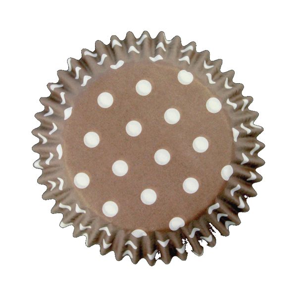 PME 60 Pack Brown Polka Dots Standard Cupcake Baking Cases