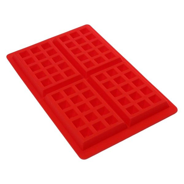 Non-Stick Flexible Silicone Waffle Mould - Bright Red
