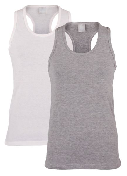 PepperST Racerback - 2 Pack - Grey &amp; White