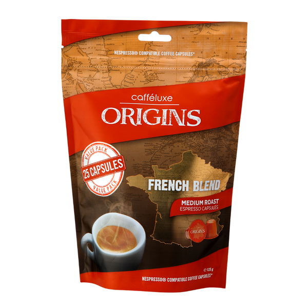 Caffeluxe Origins Nespresso Compatible French Coffee Pods - 25 Bag