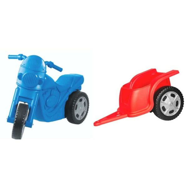 Jeronimo Zoom Push Bike Blue &amp; Red Trailer