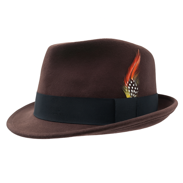 Fedora Panama Trilby Vintage Hat - Brown