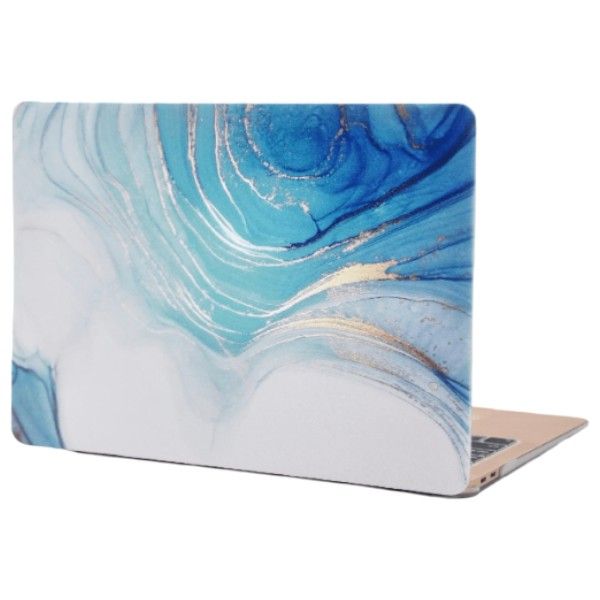 Marble Design Protective Case For MacBook Air M2 2022 - Blue &amp; White