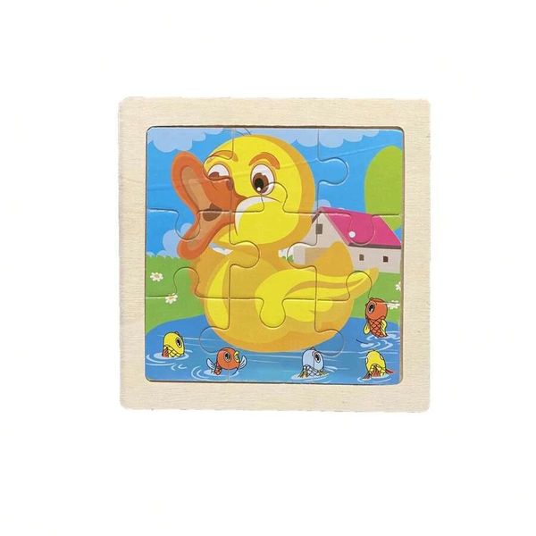 9 Piece Cartoon Duck Wooden Kids Puzzle