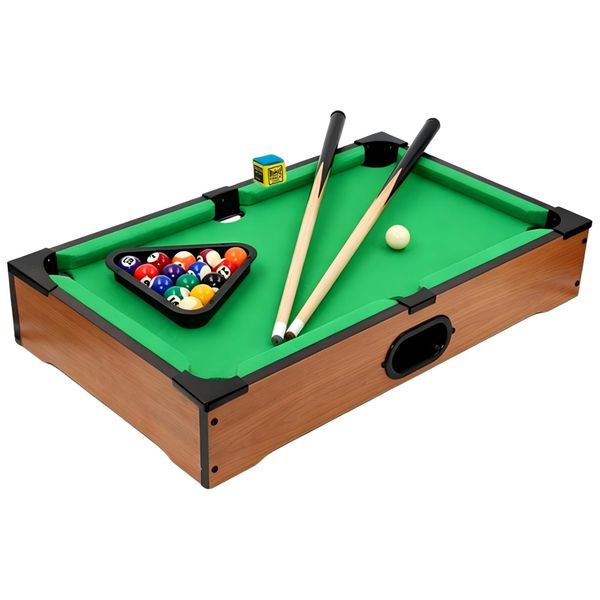 Mini Pool Table Wooden Billiards Tabletop Board Game