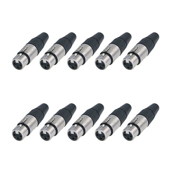 REAN 3 pole Female XLR cable connector (10 Pack)