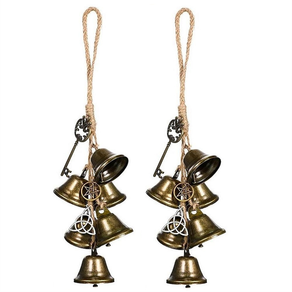 2Pcs Witch Wind Chime Door Hanging Wind Chime Witchcraft Bell Decor