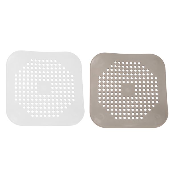 Square Drain Cover For Shower Drain Hair Catcher Flat Silicone Plug