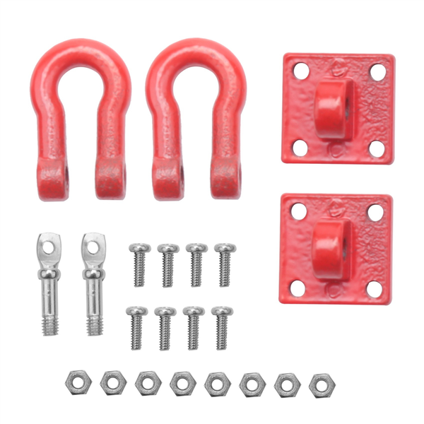 Metal Climbing Trailer Hook for 1/10 Scale RC Truck D90 SCX10,Red
