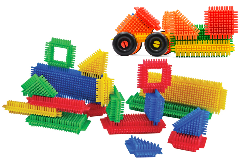 Build, Learn - FUN - The Ultimate Bristle Block Connector Bonanza - 55-Piece