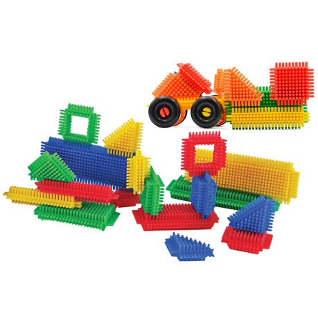 Build, Learn - FUN - The Ultimate Bristle Block Connector Bonanza - 55-Piece Image