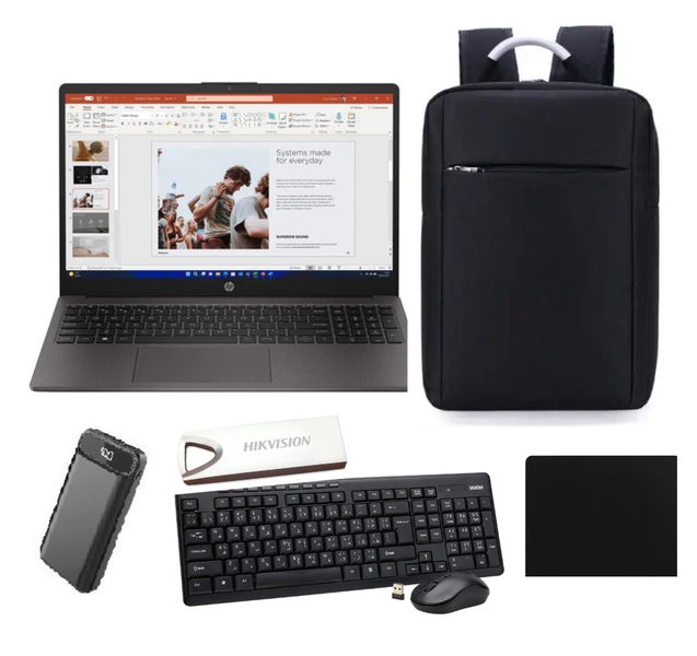 HP 250 G10 15.6 intel Celeron 8GB RAM 256GB SSD Win 11 Notebook Bundle
