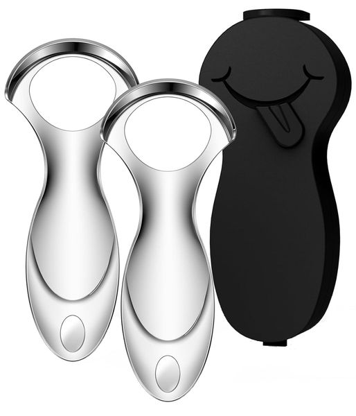 Stainless Steel Tongue Scraper for Adults (2 Pack) with Travel Case