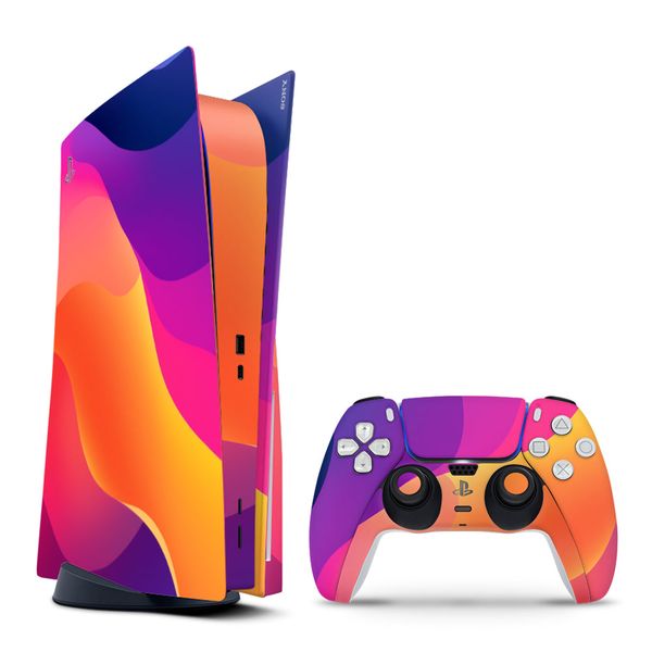 Decal Skin Compatible with PS5 (Disc) - Vibrant Sunset Waves (Decal Only)