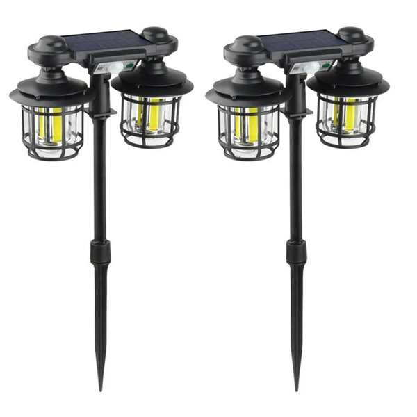 LED Street Pathway Retro Solar Garden Light Lawn Light 2 Pieces