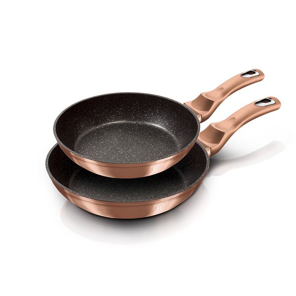 Berlinger Haus 2 Piece Marble Coating Fry Pan Set - Rose Gold