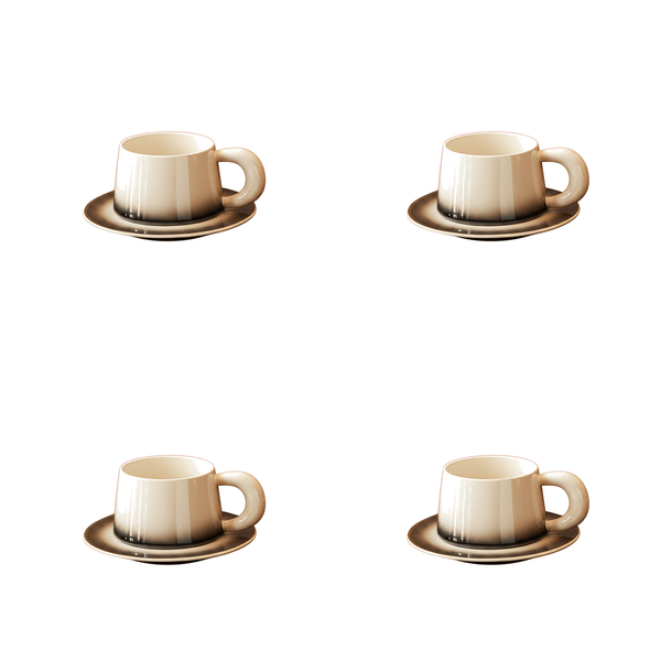 4 Pack - Ceramic Mug And Saucer Set - 200ml - Black