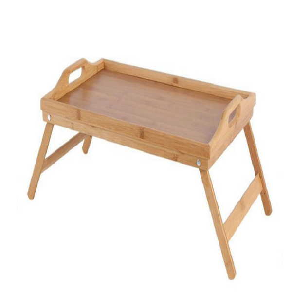 Bamboo Serving Breakfast Tray with Folding Legs