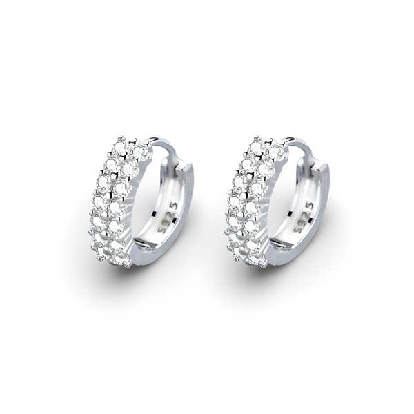 Premium S925 Sterling Silver Earrings - with Zirconia 1x Pair