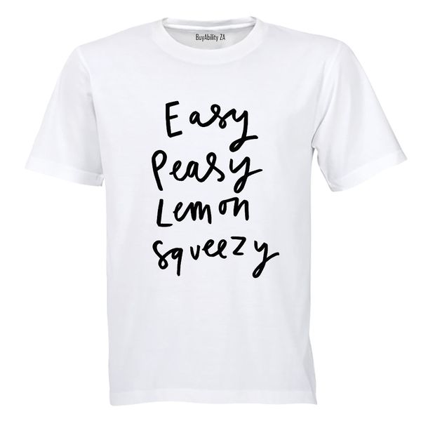 Easy Peasy, Lemon Squeezy - Mens - T-Shirt - White