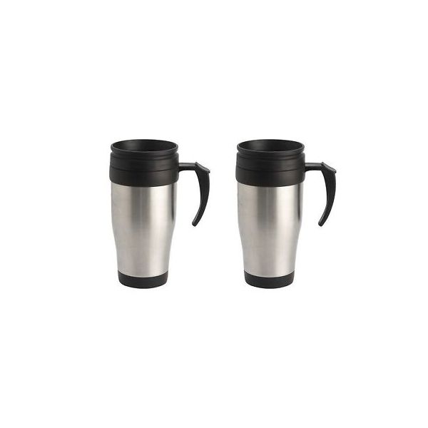 400ml Stainless Steel Travel Mug - Pack of 2
