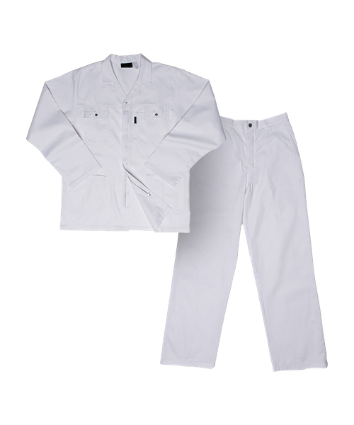 Javlin - SABS Specification Premium Polycotton 2 Piece Conti Suit - White